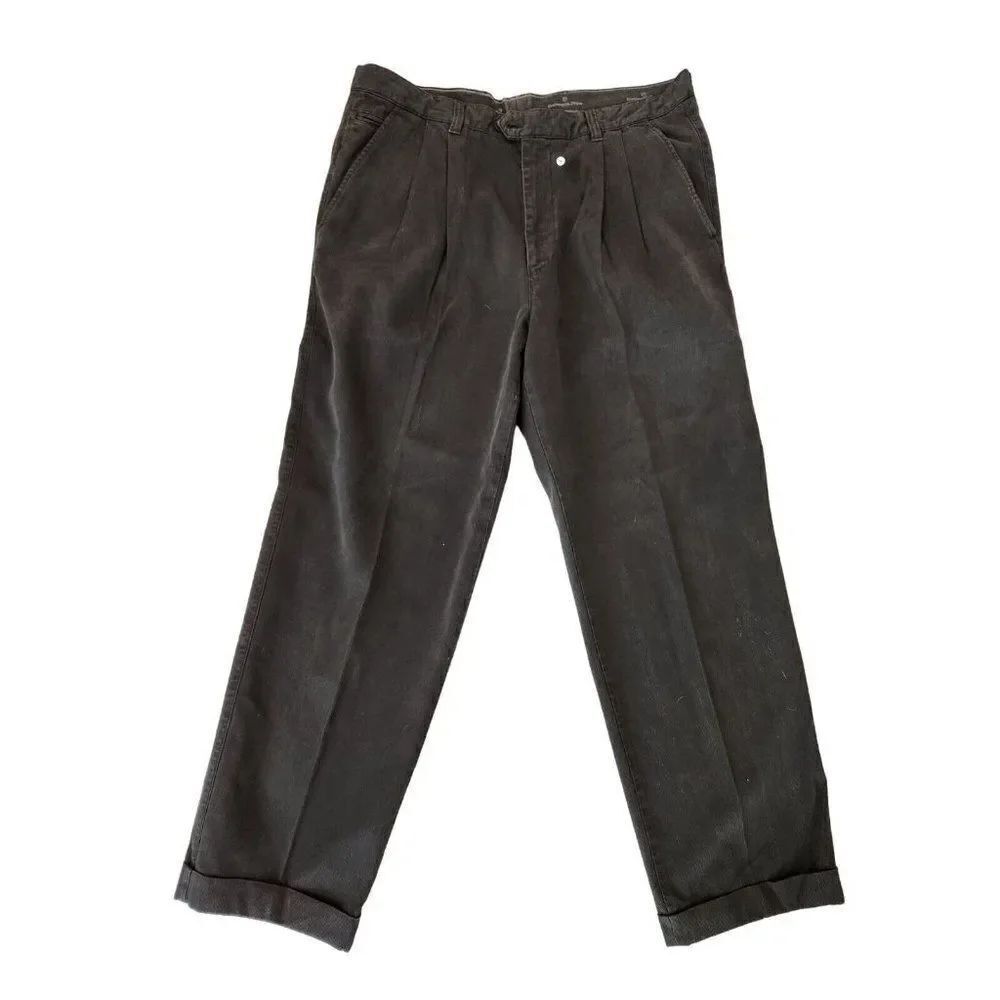 Vintage 90s Ermenegildo Zegna Mens Black Pants 40 x 30